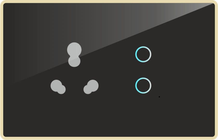 UwaTouch 2 Switch 1 Socket (16A Socket) Black