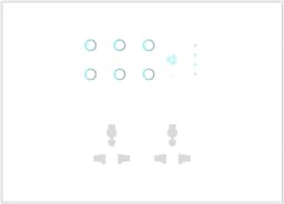 UwaTouch 6 Switch 1 Fan 2 Socket -12M White