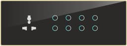 UwaTouch 8 Switch 1 Socket Black