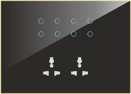 UwaTouch 8 Switch 2 Socket Black