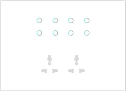 UwaTouch 8 Switch 2 Socket White