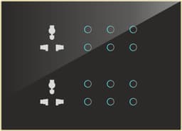 UwaTouch 12 Switch 2 Socket Black