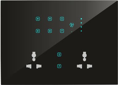 UwaTouch  4 Switch, 2toway, 2heavy point,1 fan with speed, 2 plug 6A 16M